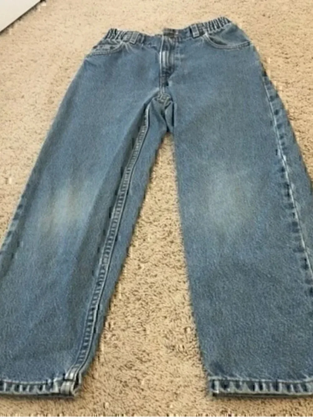 Men's Relaxed Fit Light Blue Elastic-Waist Denim Jeans